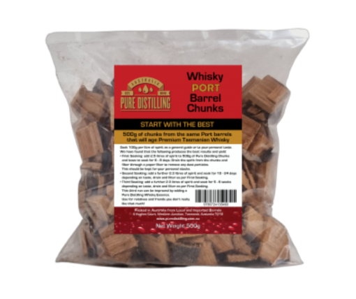 Pure Distilling Whiskey Port Barrel Chunks - 500g